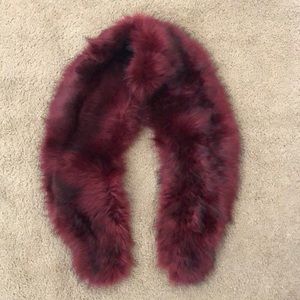 Deep Red Furry Vintage Shawl
